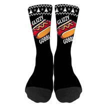 Generic Hot Dog Gobble Socks Unisex Half Calf White Polyester Print - $204.56 MXN