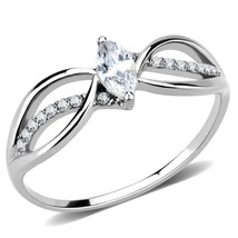 .41 Ct Marquise Cut CZ Split Shank Stainless Steel Statement Fashion Ring Sz 5-9 - £47.14 GBP