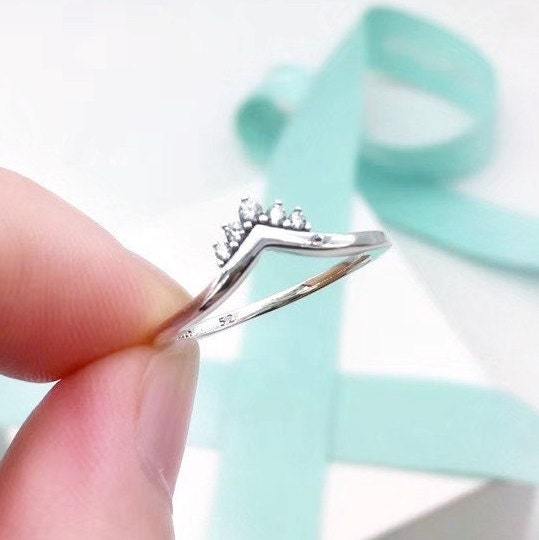 Woman Ring 2019 Autumn Release S925 Sterling Silver Tiara Wishbone Ring