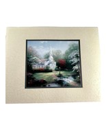 Thomas Kinkade Hometown Chapel Matte Lithograph 11&quot; X 14&quot; Ready for Framing - $28.71