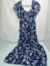 Ralph Lauren Maxi Dress Floral Off-the-Shoulder Blue Floral Size 2 *Defect* - £30.59 GBP