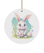 White Bunny Ornament, Rabbit Ornament Gift, Vintage Farmhouse Easter Decor, Cott - £10.41 GBP