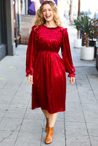 Be Your Own Star Ruby Mock Neck Velvet Dress - £32.25 GBP