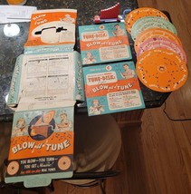 5 Vintage 1949 Blow -a-Tune Disks w/ Original Toy &amp; Box From Kenner READ... - £43.78 GBP