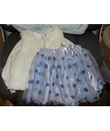 Disney Frozen2 3-Pc LS Top Faux Fur Vest Snowflake Skirt Set Size 3T Gir... - $696.33 MXN