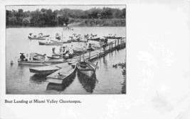Boat Landing Miami Valley Chautauqua Ohio 1905c postcard - $7.87