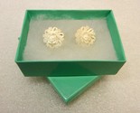 Clip-on Floral Celluloid Earrings, White Flower Blooms, Fashion Jewelry ... - $9.75