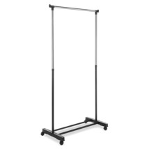 Whitmor Adjustable Garment Rack Rolling Clothes Organizer, Black and Chrome - £34.59 GBP