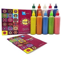 Ascension Rangoli Powder Ceramic Colors Bottles + Rangoli Design Book(Se... - £55.41 GBP