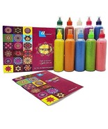 Ascension Rangoli Powder Ceramic Colors Bottles + Rangoli Design Book(Se... - £33.08 GBP