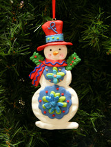 Handcrafted Claydough Snowman Christmas Tree Ornament - £8.02 GBP