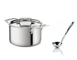 All-Clad D55504 D5 Polished  5-Ply 4-qt Ultimate Soup Pot All-clad ladle... - $168.29