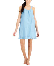 Charter Club Cotton Eyelet-Trim Chemise Nightgown, Size XL - £16.47 GBP