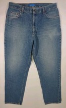  Savile Row Men&#39;s Jeans Medium Wash Blue 36x32 Actual 36x31 Tapered Leg  - £10.94 GBP