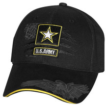 ARMY STAR LOGO BLACK YELLOW  EMBROIDERED HAT CAP - $33.24