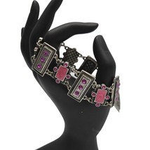 Chicos Bracelet Pink Rhinestones Enamal Silver Tone Handcrafted New Old Stock - £17.57 GBP