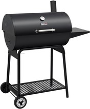 Royal Gourmet Cc1830 30 Barrel Charcoal Grill With Side Table, 627 Square, Black - £99.63 GBP