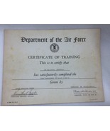 Vintage Department of the Air Force Certificate of Training 1965 24948 - £11.90 GBP