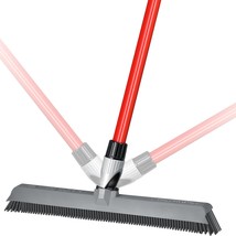 2-In-1 Silicone Rubber Broom Carpet Rake And Squeegee - Swivel Pet Hair,... - $41.97