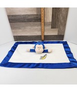 Small Fry Designs - Blue &amp; White Monkey Banana Security Blanket Lovey Plush - £11.33 GBP