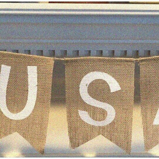 Patriotic Honor Garland: USA Burlap Bunting for 4th of July &amp; Memorial D... - $18.80