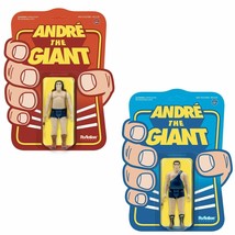 WWE - Andre the Giant Reaction 3 3/4&quot; Action Figures Set of 2 pieces by Super 7 - £33.98 GBP