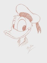 Ron Dias Hand Drawing Signed Authentic Sketch Of Donald Duck Disney Mick... - £437.77 GBP