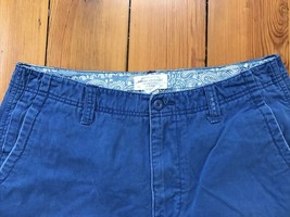 American Eagle AE Khaki Blue Cotton Mens Chino Flat Front Shorts 33 34&quot; ... - £15.62 GBP