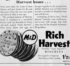 Rich Harvest Meredith &amp; Drew Biscuits 1953 Advertisement UK Import Food ... - $28.01 CAD