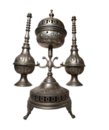 Vintage Ornate Brass Moorish Incense Burner –Triple Arm Mabkhara &amp; 2 Spr... - €120,08 EUR