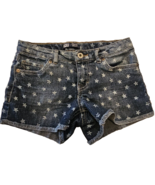 Levis Star Print Shorty Shorts Girls 12 Reg Denim Adjustable Waist Stretch - $14.38 CAD