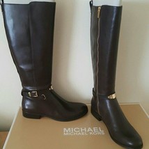Michael Kors Arley Tall Dress Boots Leather Women&#39;s  6.5 NEW IN BOX - $135.23
