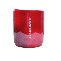 Starbucks 2021 8oz Double Wall Insulated Tumbler Pink Red Ombre Ceramic ... - £15.55 GBP