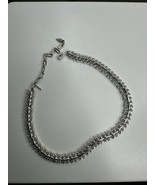 Vintage Signed Longcraft Silver Tone Open Leaves Necklace Choker Adjusta... - $28.06 CAD