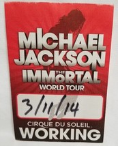 MICHAEL JACKSON - IMMORTAL 3/11/14 ORIGINAL TOUR CLOTH BACKSTAGE PASS *L... - $12.00