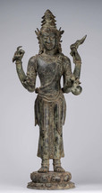 Antique Indonesian Style Bronze Javanese Standing 4-Arm Shiva Statue - 82cm/33&quot; - £2,436.65 GBP