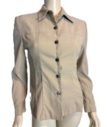 Jessica Howard Faux Microsuede Shirt Jacket Beige Size 8 - $26.29 CAD