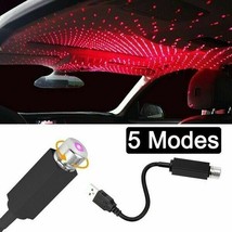 USB Powered LED Car Roof 5 Mode Star Atmosphere Lights Red Color - £9.48 GBP