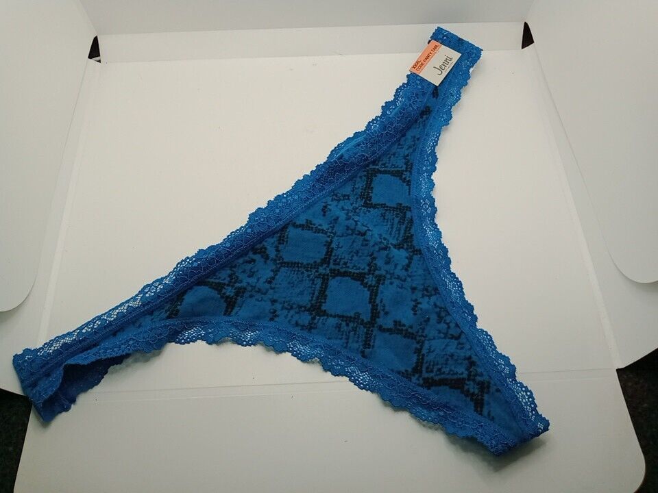 Women&#39;s Jenni Intimate Thong Underwear Teal And Black Snake Pattern Size... - £5.41 GBP