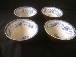 Rare Ensemble 4 Chinois Batavian Ancien Bol Collection Bleu et Blanc Porcelaine - £99.72 GBP