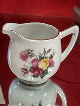 Schumann Bavaria Small Pitcher Creamer German US Zone Flowers &amp; Gold Accent Rose - £4.67 GBP