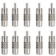10 Pack F Type Female To Rca Male Coaxial Cable Adapter, Straight Coupler Adapte - £11.98 GBP
