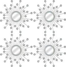 For The Living Room, Bedroom, And Entryway, Get The 4 Pack Silver Starburst Wall - £35.51 GBP
