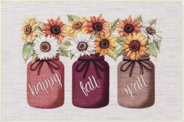 Printed Nylon Kitchen Rug (20&quot;x30&quot;) 3 Happy Fall Y&#39;all Flowers Vases, Loomaknoti - £17.07 GBP