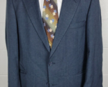 Travel Smith Mens Blue Polyester Linen Blend Sport Coat Jacket 42R - $29.70