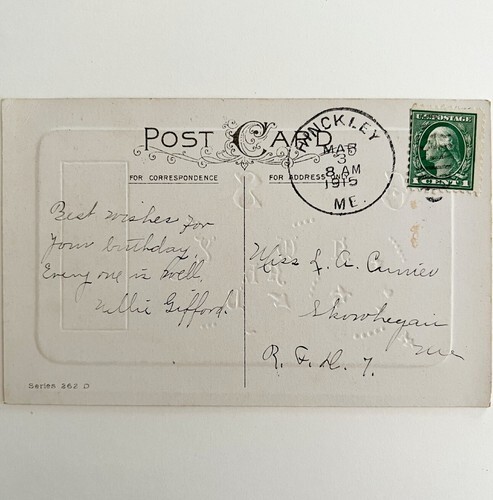 Happy Birthday Victorian Postcard Greetings Sincere Card 1900s Embossed PCBG11B Item image 3