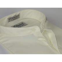 Men Formal pastor shirt Classix Banded Collar less Hidden Button Front M08 Ivory image 6