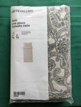 Ikea Jattevallmo Duvet Cover Pillowcase Paisley Beige/Dark Gray Twin 005.005.64 - $20.31