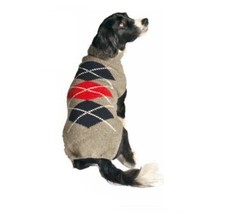 Gray Argyle Dog Sweater Chilly Dog Hand Knit Wool  XXS-XXXL Pet Puppy Wi... - £24.52 GBP+