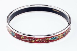Hermes Émail Bordée D&#39;Argent Bracelet 10 MM 7.5 &quot; - $10,759.88 MXN